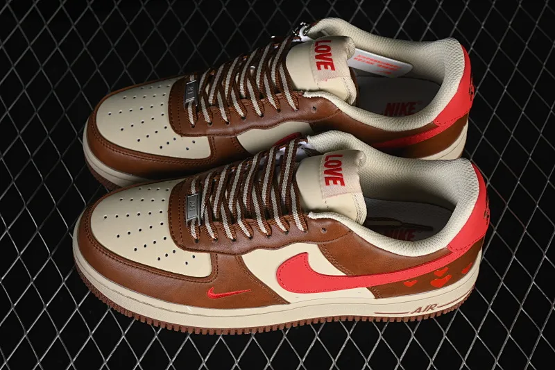 All Categories Nk Air Force 1 Air Force Series Nk Air Force 1 Low Air Force Low Nike Air Force 1'07 Low Valentine's Day Limited Brown Red Heart Air Force One Low Casual Shoes NH0601-538
